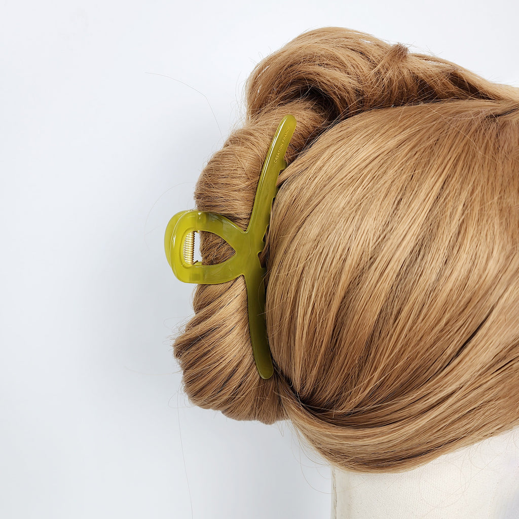 Twist Wire Jumbo Hair Claw Clip 5.3 in – Solid, French-style, for Updos