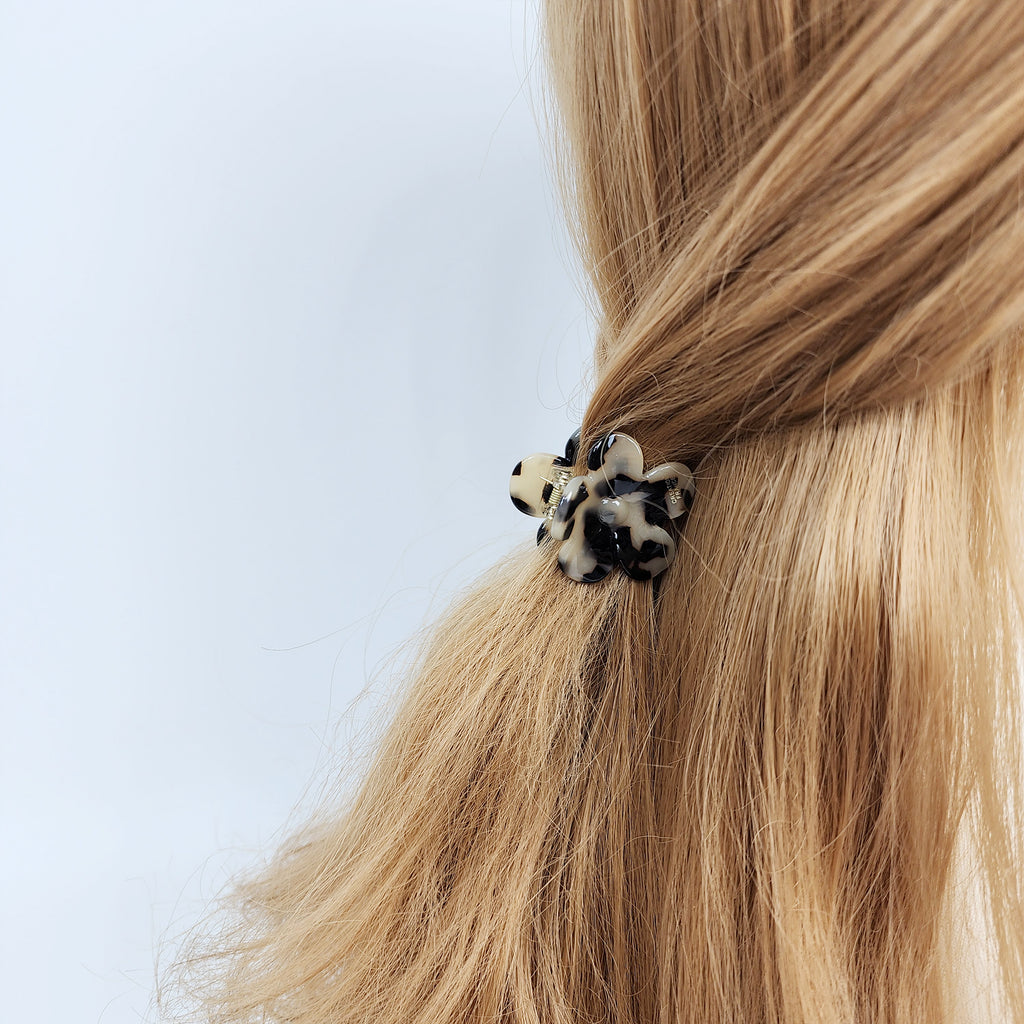 Fleur Mini Hair Claw Clip 1.6 in – Tortoise Shell, Solid, French-style