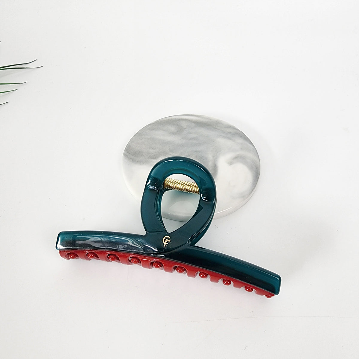 Twist Bar Large Hair Claw Clip 4.7 in – 10 Pure Blue Green