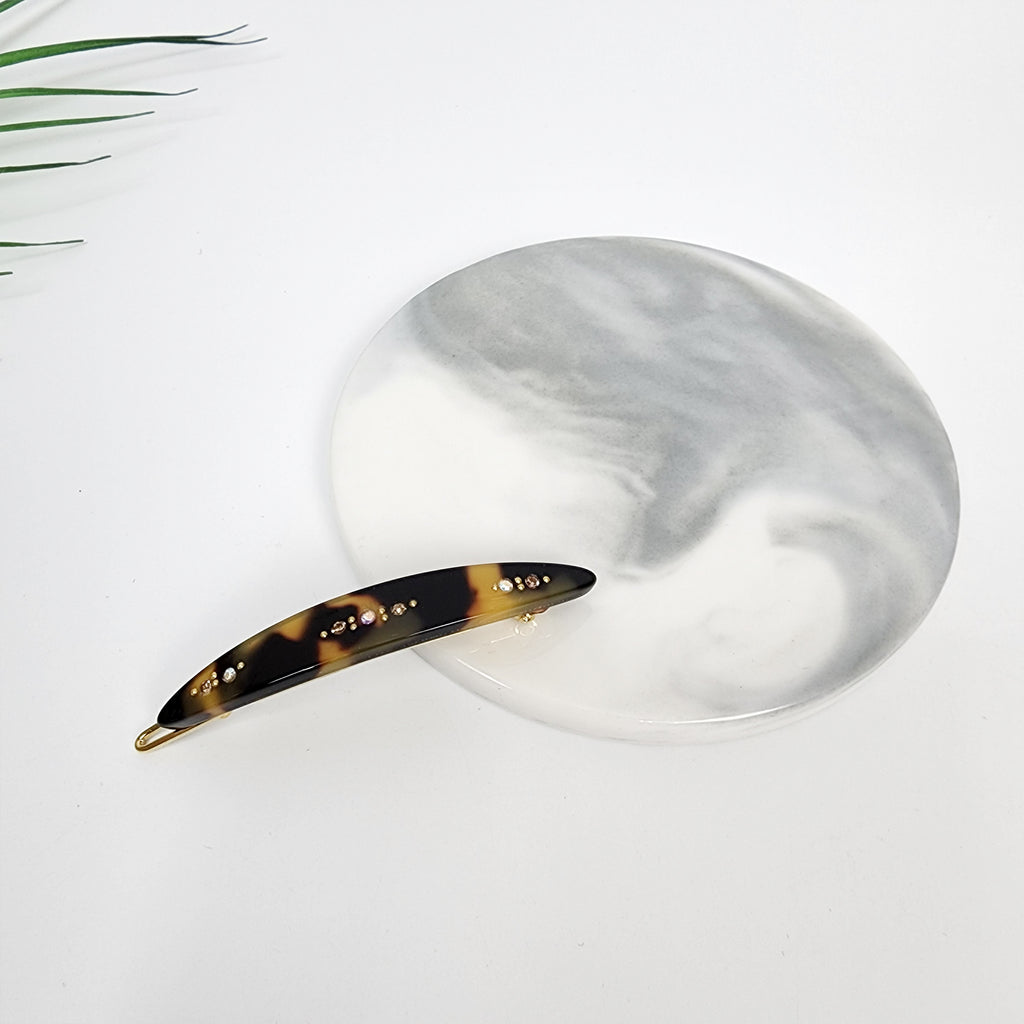 Laurence Slim Oval Bobby Pin 2.3 in – 1 Leopard Brown