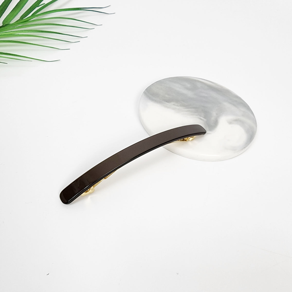 Straight Long Hair Barrette 4.3 in – 11 Pure Deep Grey