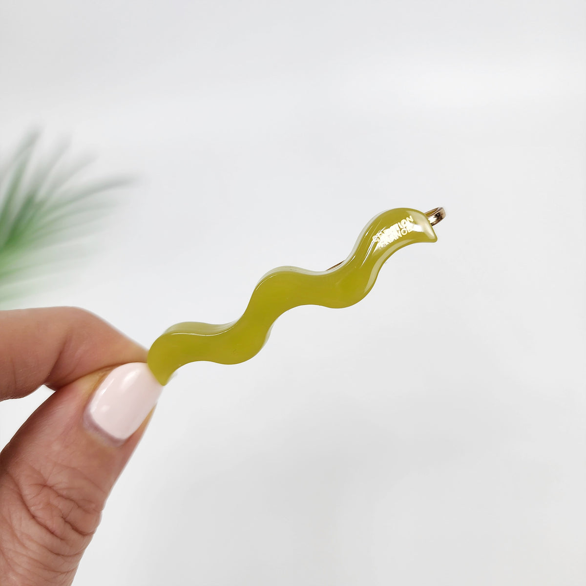 Wave Bobby Pin 2.4 in – 24 Pure Olive Yellow