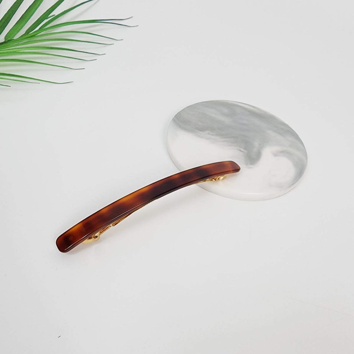 Straight Long Hair Barrette 4.3 in – 3 Pure Brown