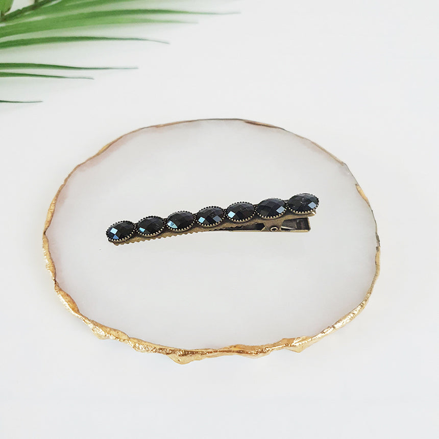 Bead Mini Alligator Hair Clip 2.4 in – 5 Black