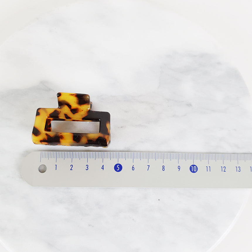 Square Hair Claw Clip 3.9 in – Tortoise Shell, 6 Sizes, French-style