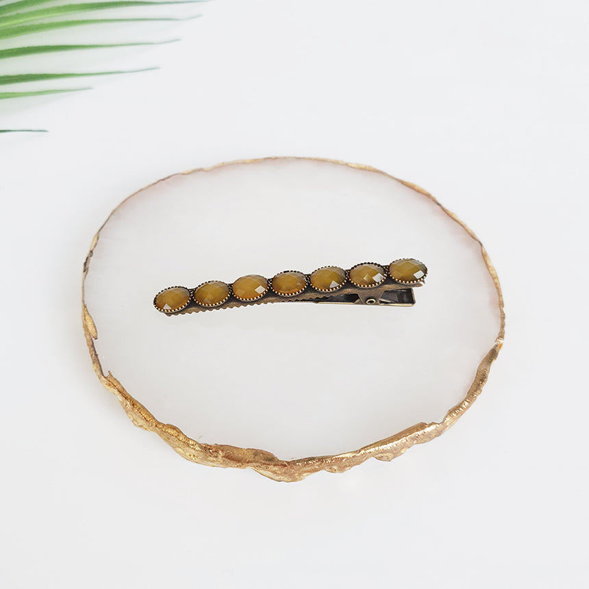 Bead Mini Alligator Hair Clip 2.4 in – 9 Mustard