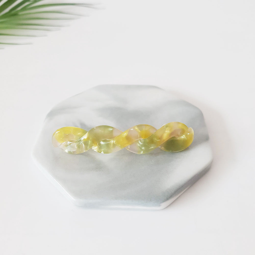 Twist Mini Hair Barrette 2.8 in – 8 Pure Light Green