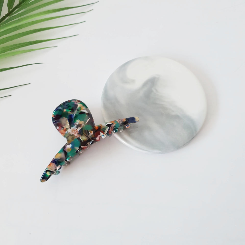 Elle Ribbon Medium Hair Claw Clip – 10 Art Deep Green