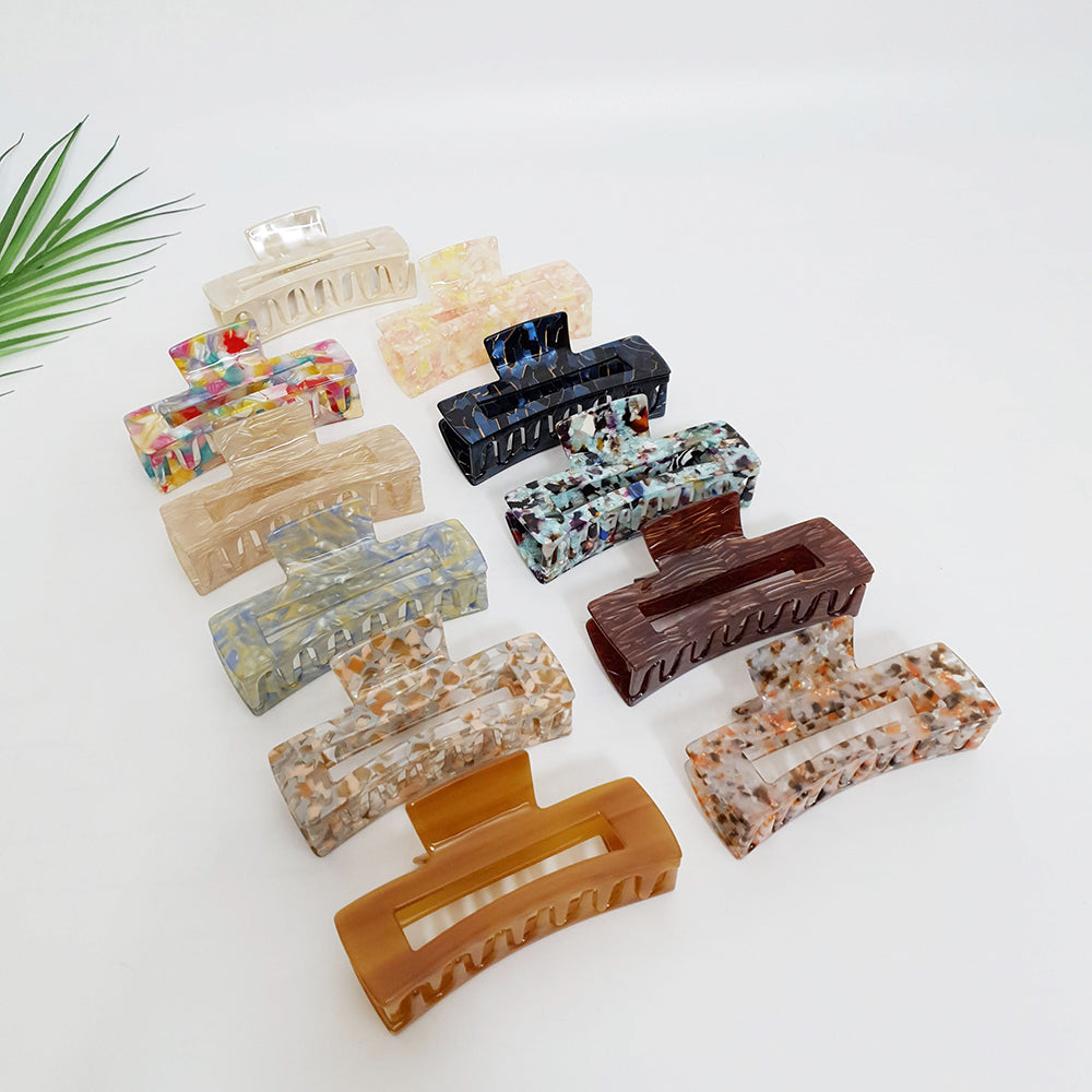 Long Square Large Hair Claw Clip – color lineup 3