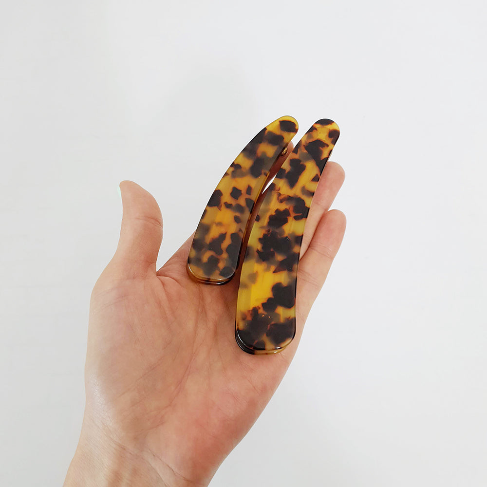 Round Large Banana Clip 4.7 in – Tortoise Shell Marble, French-style