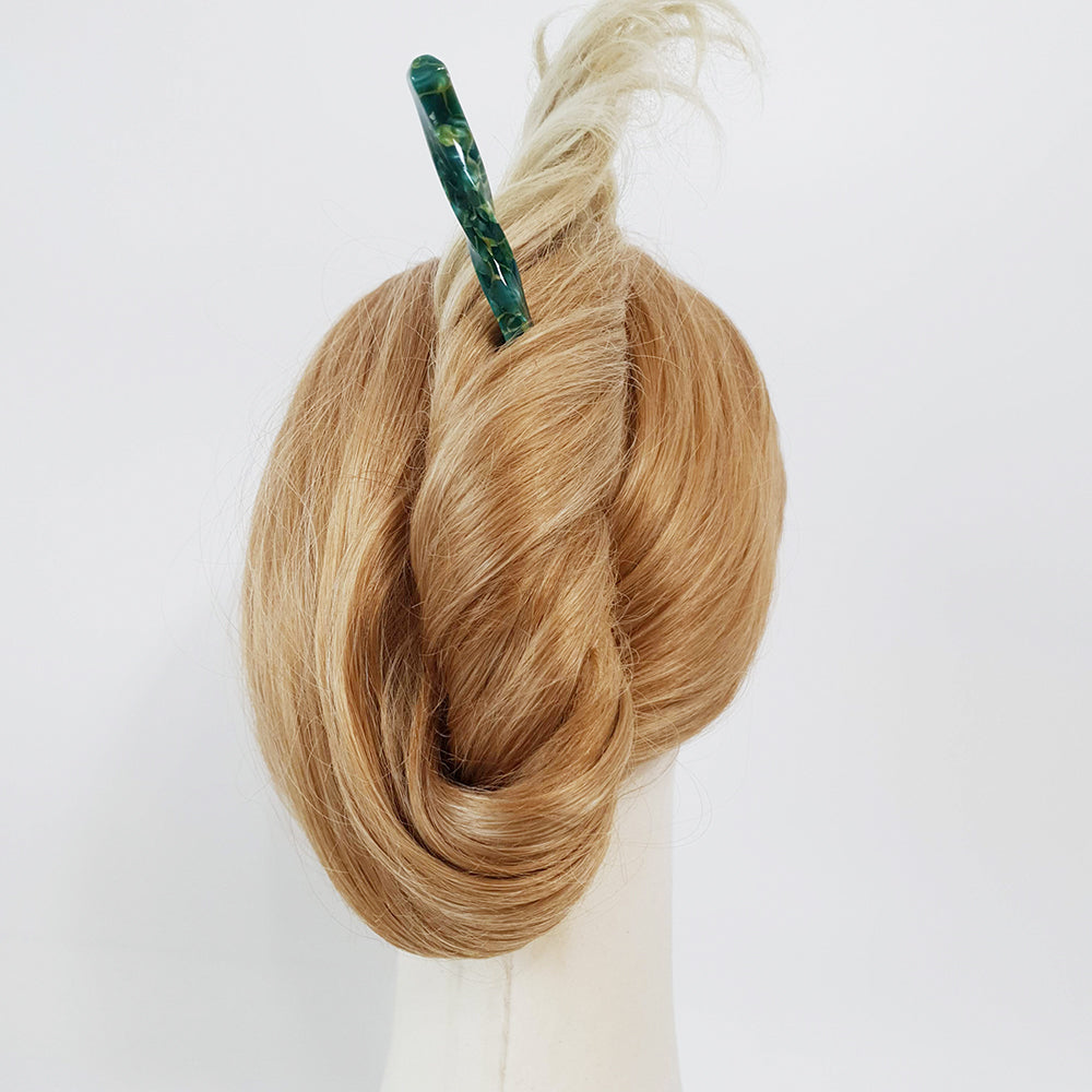 Basic Twist Hair Stick 6.9 in – Tortoise Shell Marble, French Pin