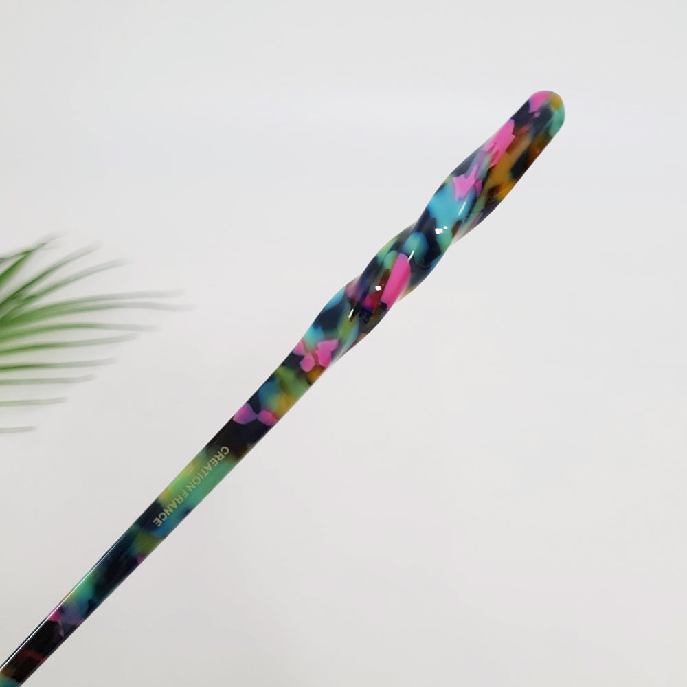 Basic Twist Hair Stick 6.9 in – Tortoise Shell Marble, French Pin