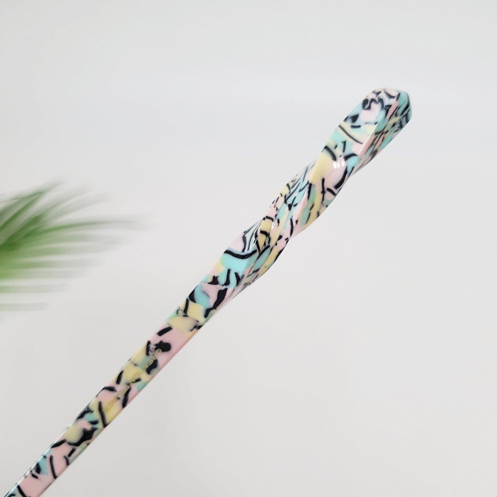 Basic Twist Hair Stick 6.9 in – Tortoise Shell Marble, French Pin