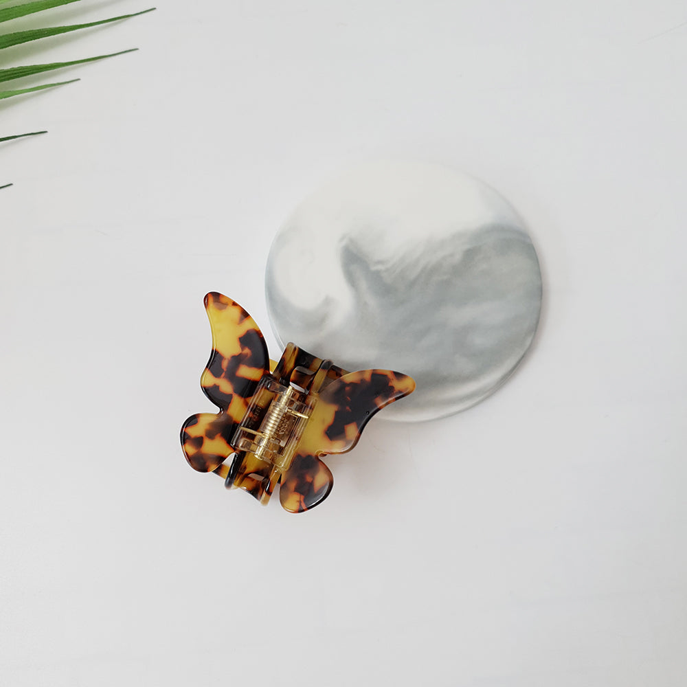 Butterfly Small Hair Claw Clip 2.6 in – 1 Leopard Brown