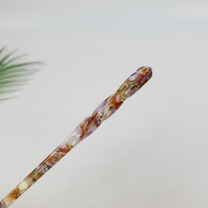 Basic Twist Hair Stick 6.9 in – Tortoise Shell Marble, French Pin