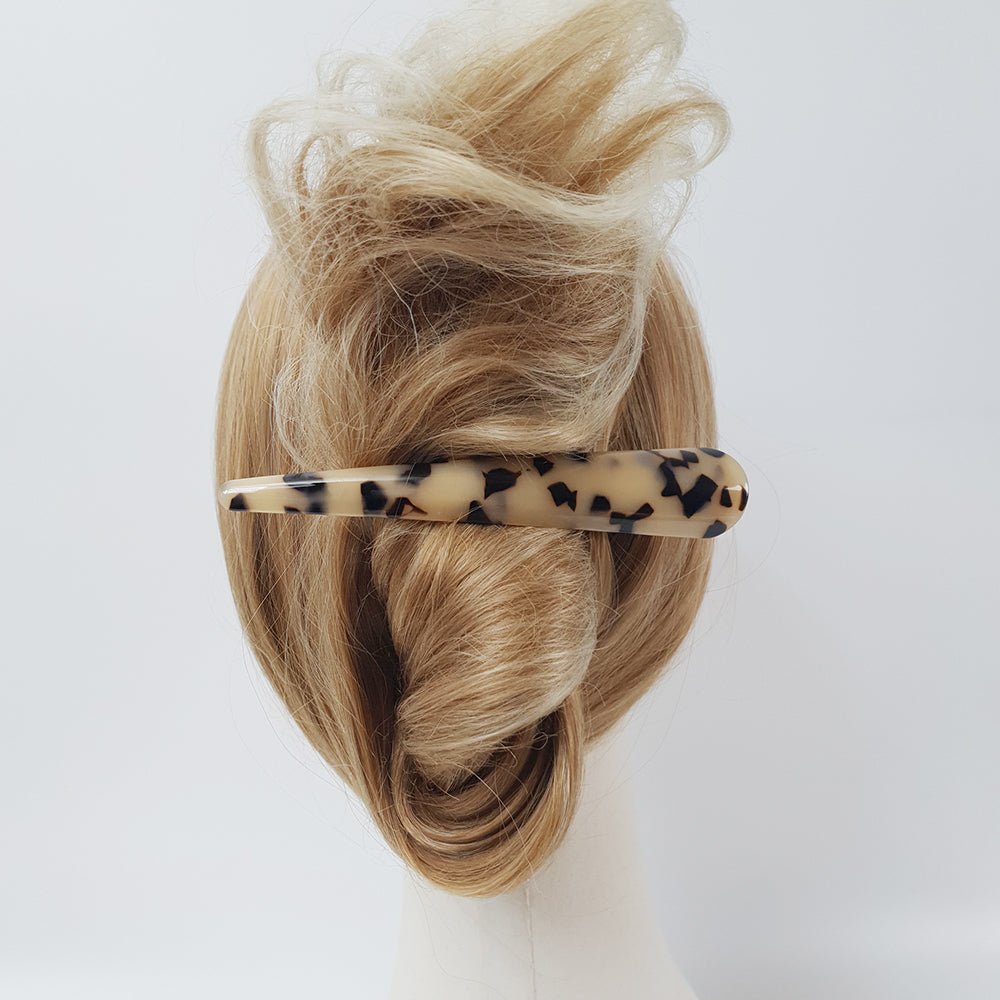 1 Leopard Beige alligator clip in an updo on a mannequin