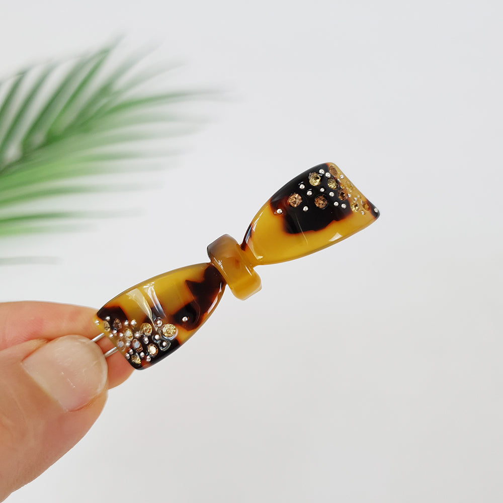 Ribbon Mini Bobby Pin 2.0 in – Tortoise Shell, Cubic, French Pin, for Bangs