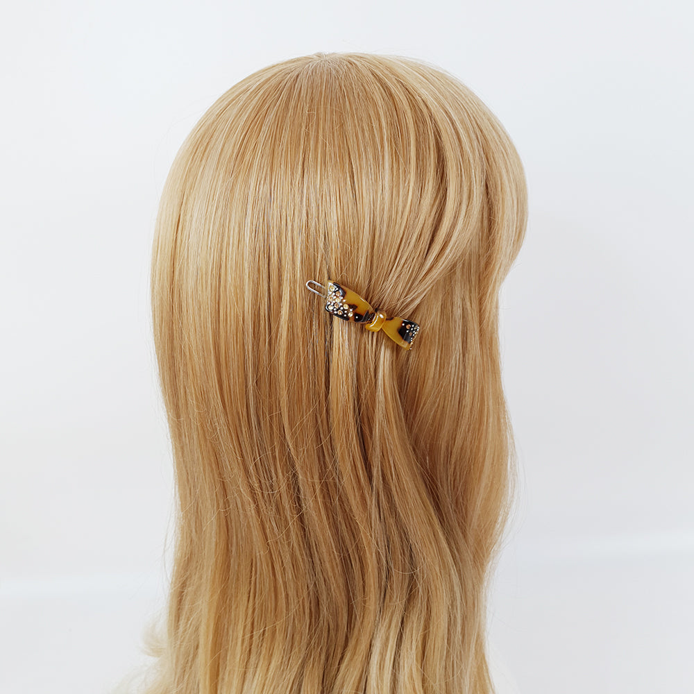 Ribbon Mini Bobby Pin 2.0 in – Tortoise Shell, Cubic, French Pin, for Bangs