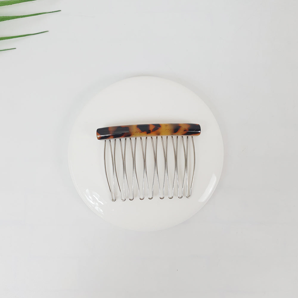 Straight Line Hair Comb Pin – 1 Leopard Brown