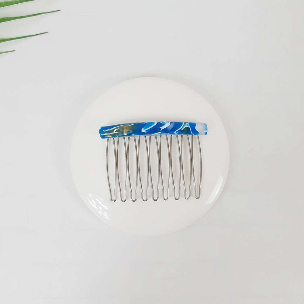 Straight Line Hair Comb Pin – 7 Blue