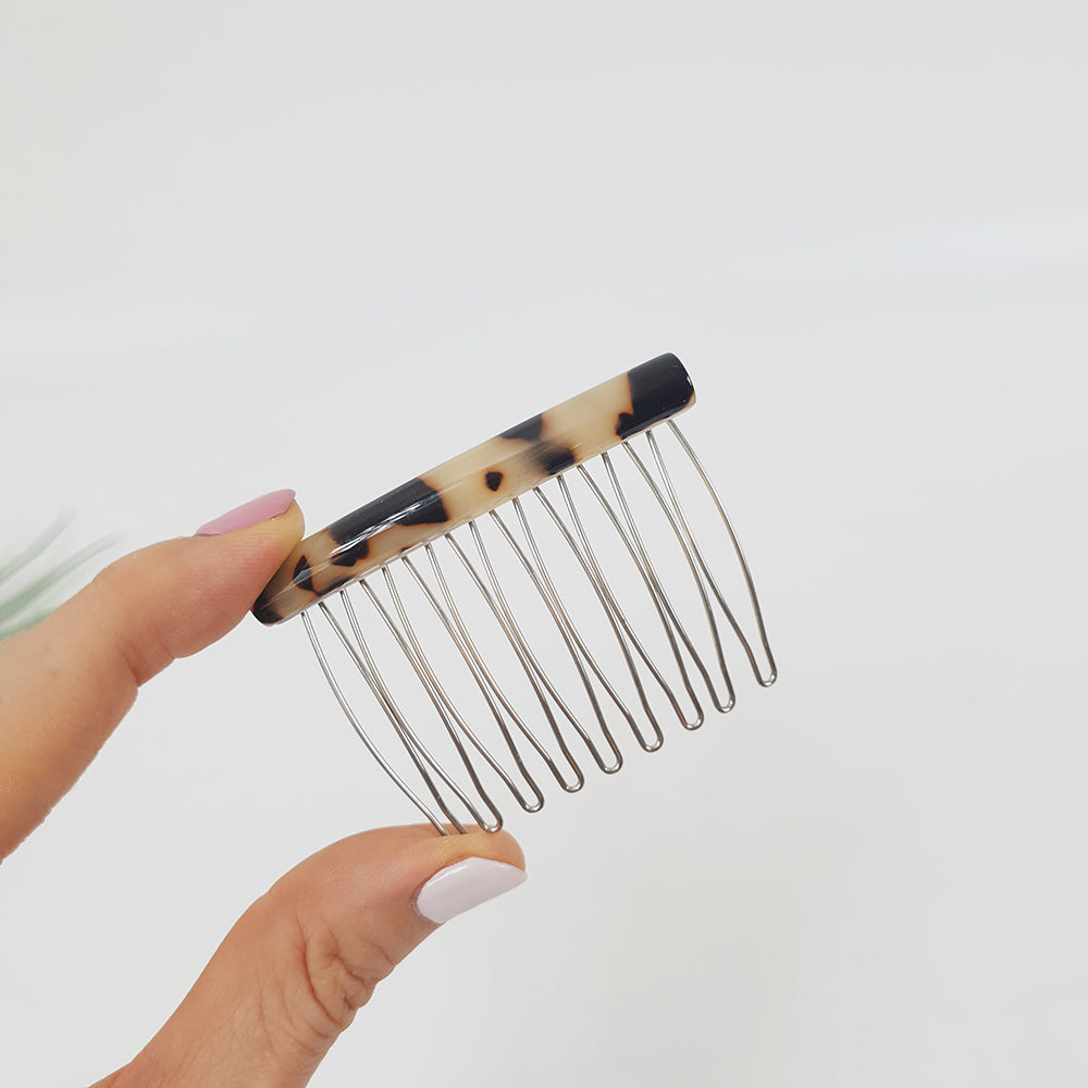 Straight Line Hair Comb Pin 2.4 in – Tortoise Shell, Jelly, French Pin