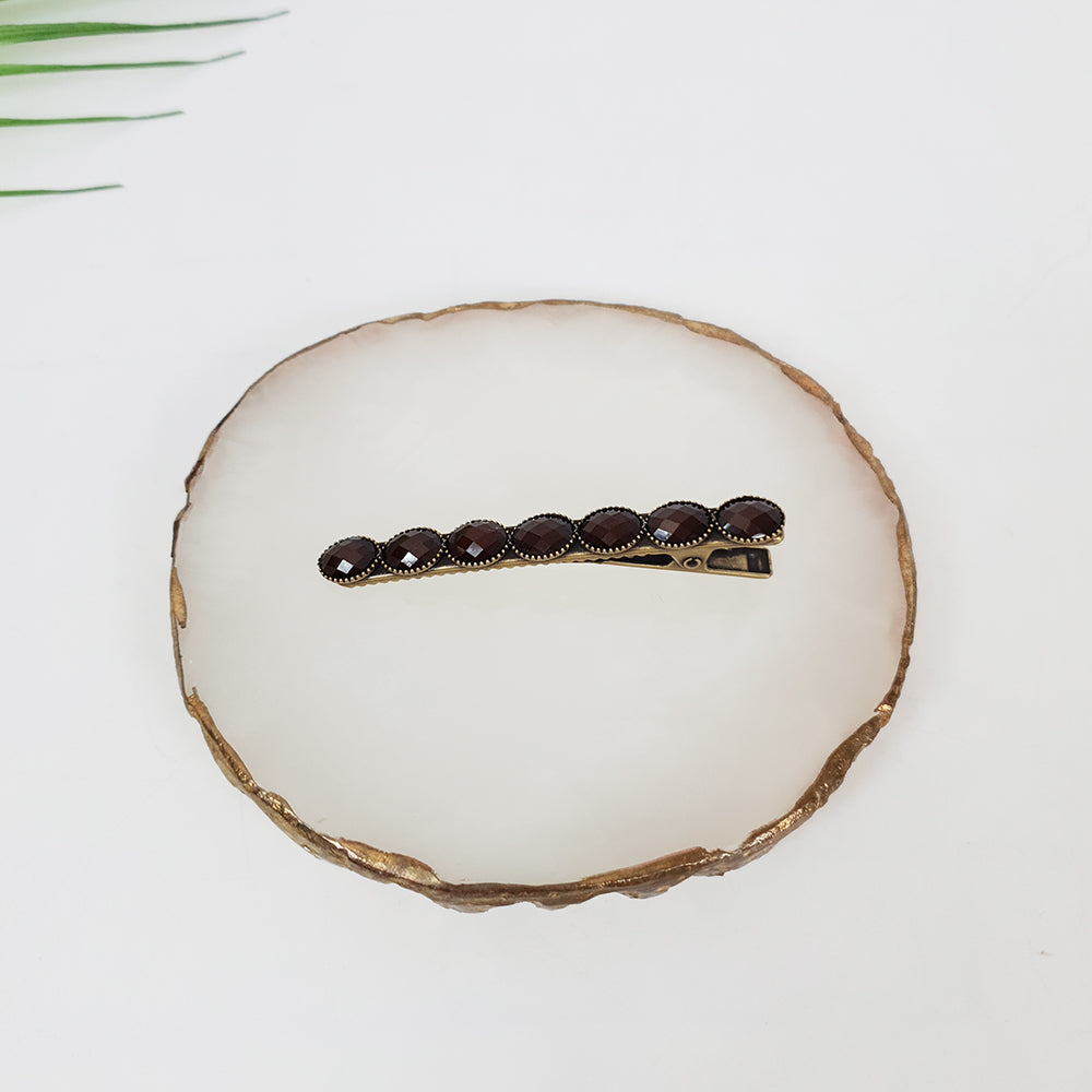 Bead Mini Alligator Hair Clip 2.4 in – 13 Chocolate