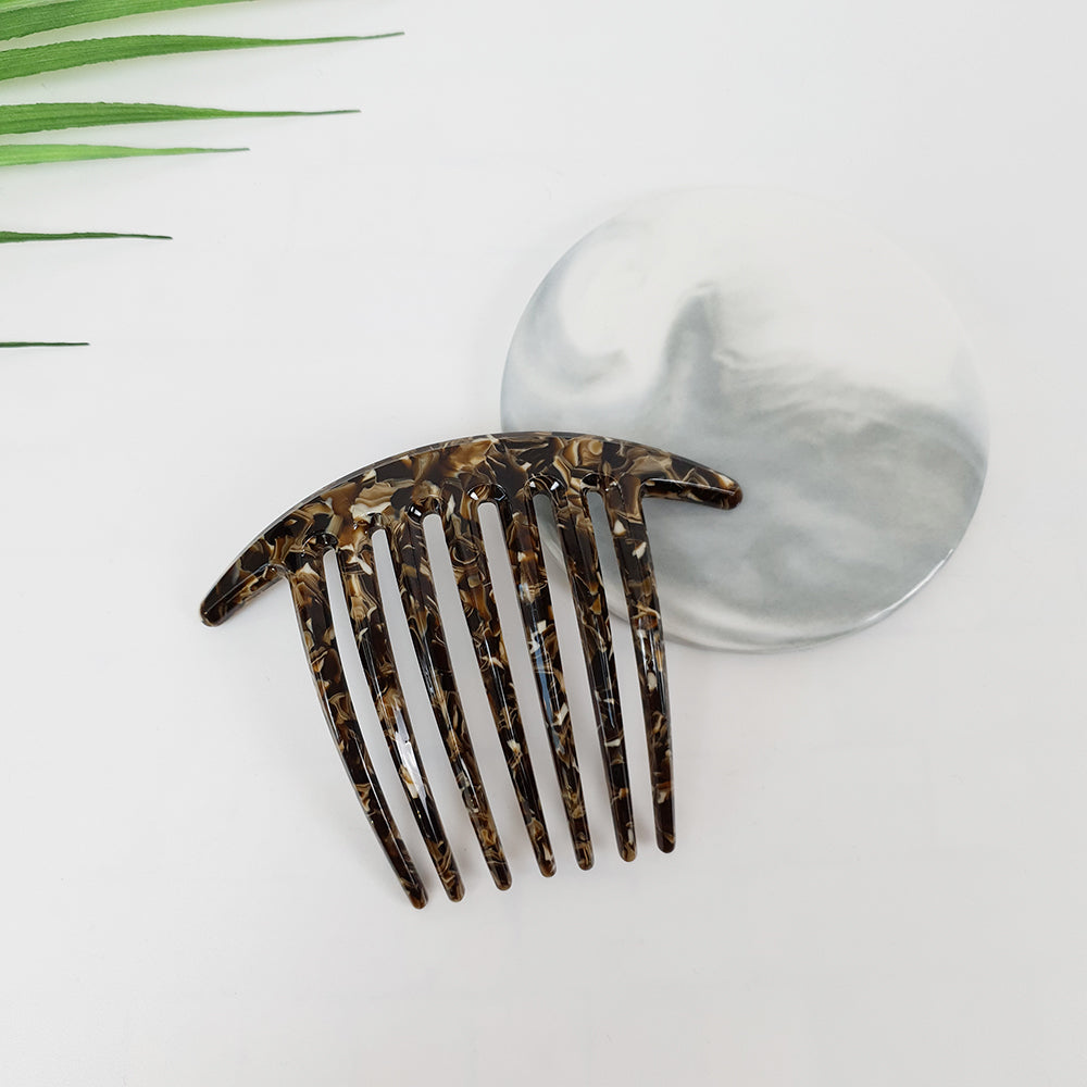 Long Leg Hair Comb Pin – 3 Marble Chocolate