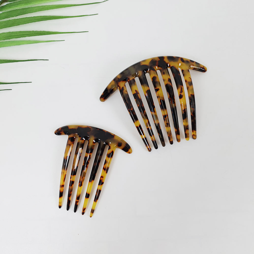 Long Leg Hair Comb Pin 4.3 in – Tortoise Shell Marble, 2 Sizes, French Pin