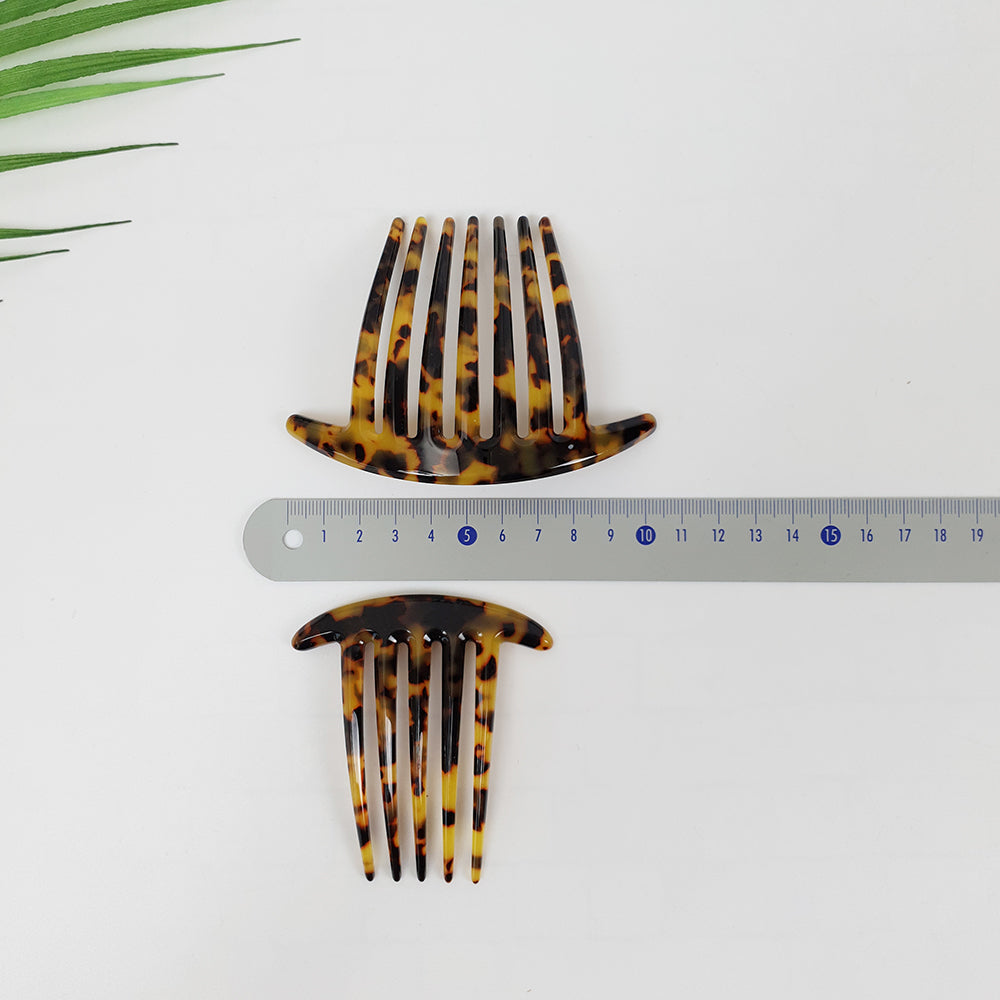 Long Leg Hair Comb Pin 4.3 in – Tortoise Shell Marble, 2 Sizes, French Pin