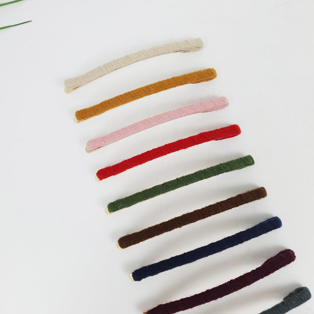 Yarn-Wrapped Long Bobby Pin 3.3 in – Soft Yarn, Handmade, French Pin