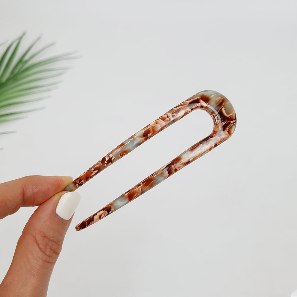 Straight U-Shape Hair Stick 3.9 in – 3 Sugar Green