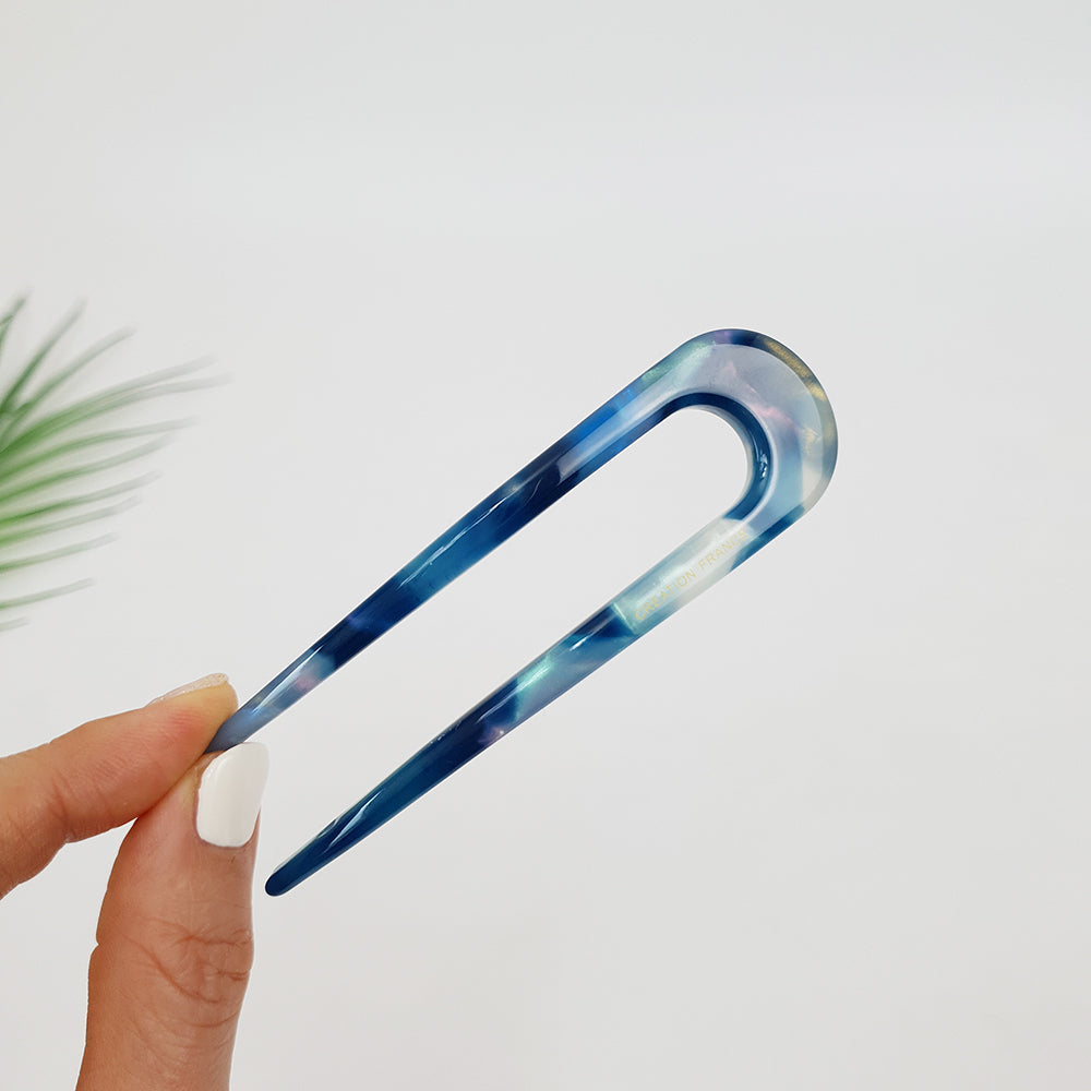 Straight U-Shape Hair Stick 3.9 in – 4 Pure Navy