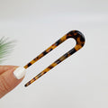 Straight U-Shape Hair Stick 3.9 in – 1 Leopard Brown