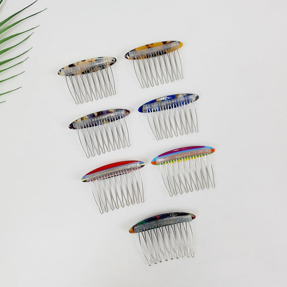 Long Round Hair Comb Pin 2.8 in – Tortoise Shell & Stripe, French Pin