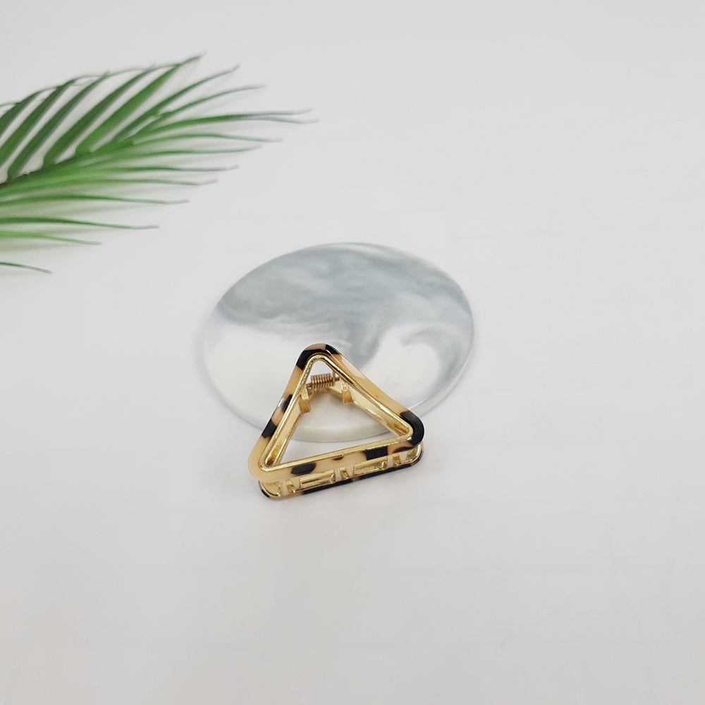 Triangle Mini Hair Claw Clip 2.0 in – 1 Leopard Beige