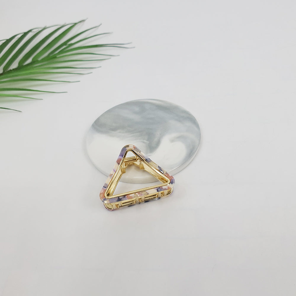 Triangle Mini Hair Claw Clip 2.0 in – 12 Purple Ivory