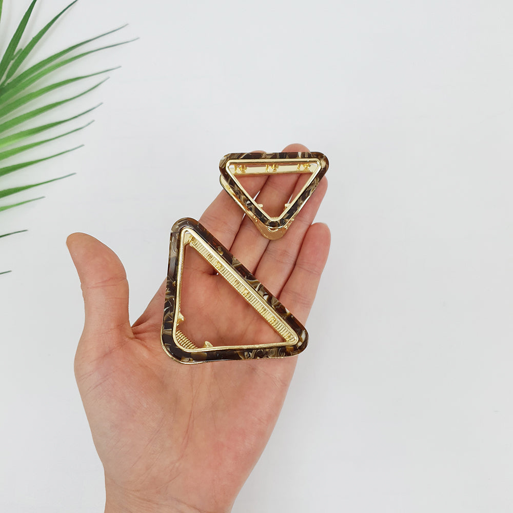 Triangle Mini Hair Claw Clip 2.0 in – Tortoise Shell Marble, French-style