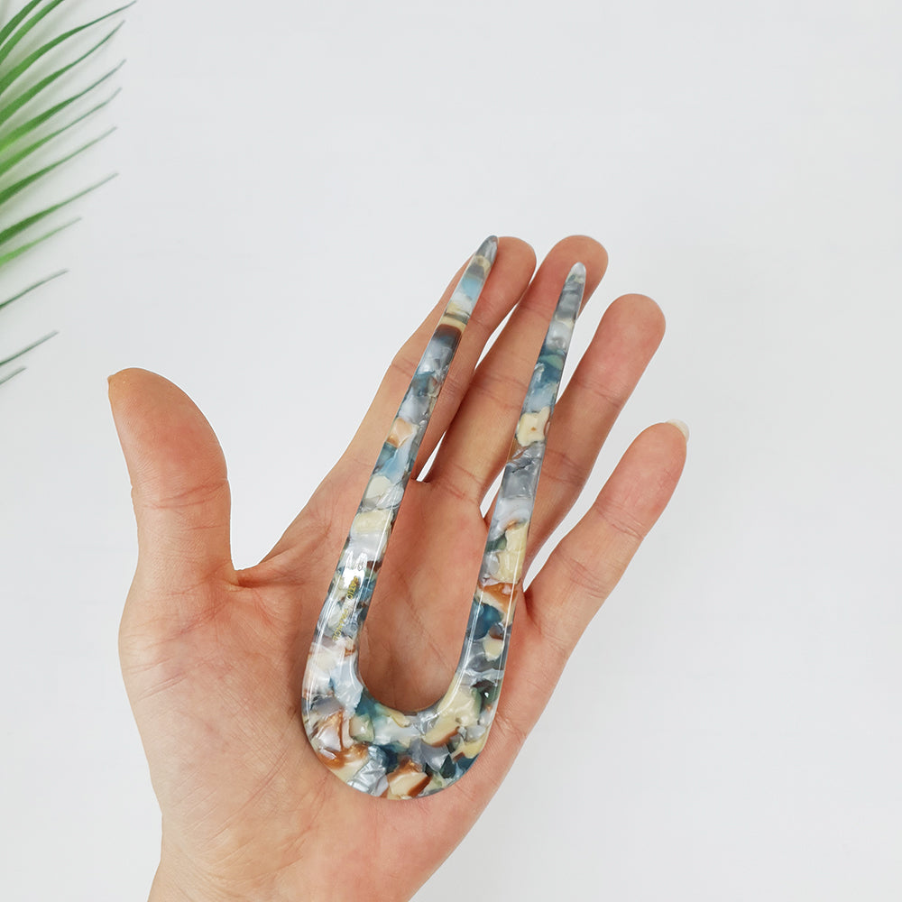 Big U-Shape Hair Stick – in palm for scale