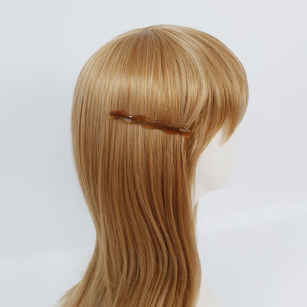Zigzag Long Bobby Pin 3.3 in – Solid Acetate, Black Pin, French Pin