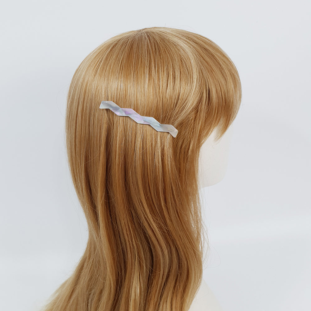 Zigzag Long Bobby Pin 3.3 in – Solid Acetate, Black Pin, French Pin