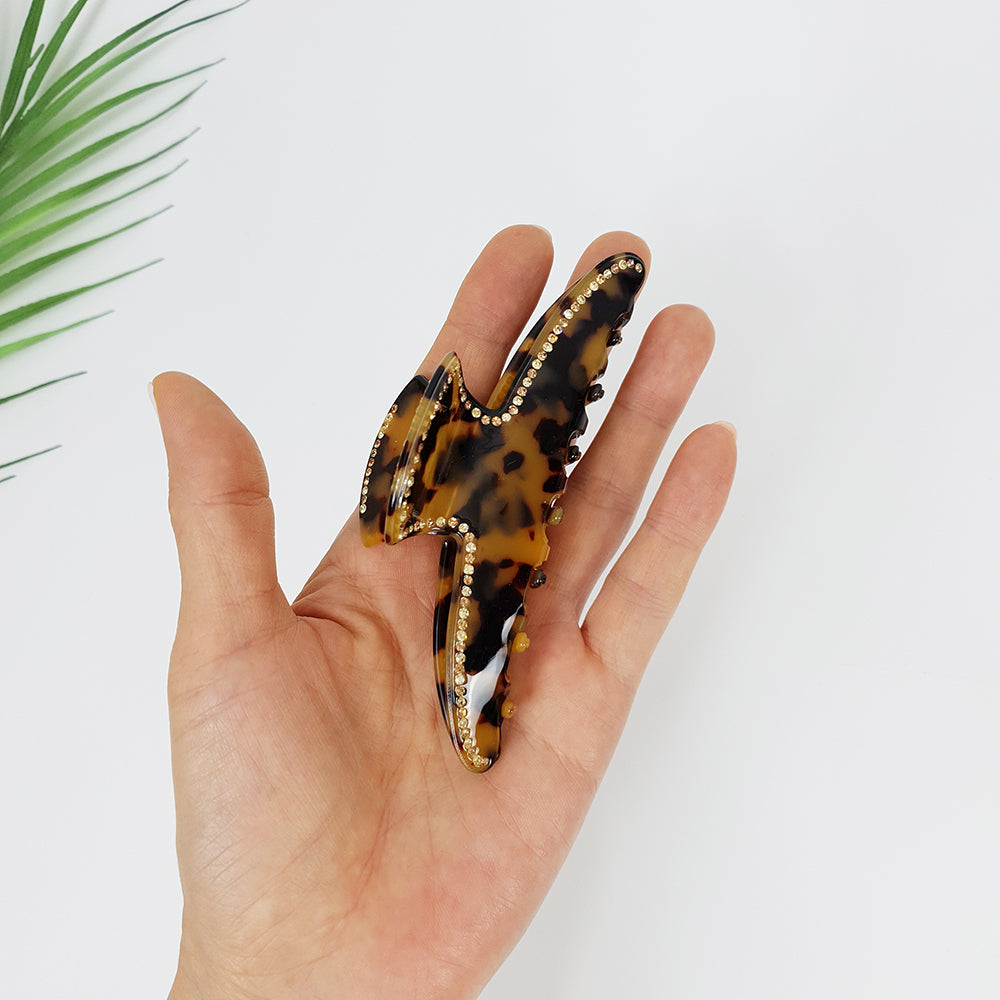Slim Line Large Hair Claw Clip 4.5 in – Cubic, Tortoise Shell, French-style