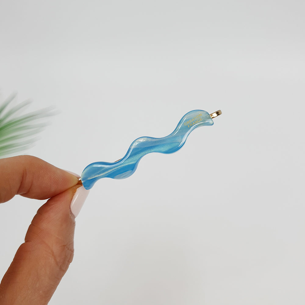 Wave Bobby Pin 2.4 in – 21 Ocean Blue Green