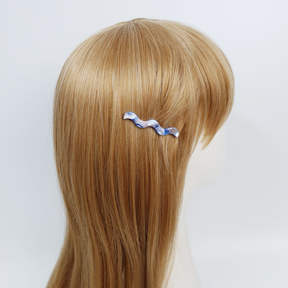 Wave Bobby Pin 2.4 in – Tortoise Shell Marble, French Pin, for Side Hair