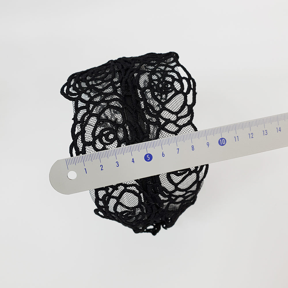 Rose Lace Wide Headband 3.9 in wide – Embroidered Lace, French-style