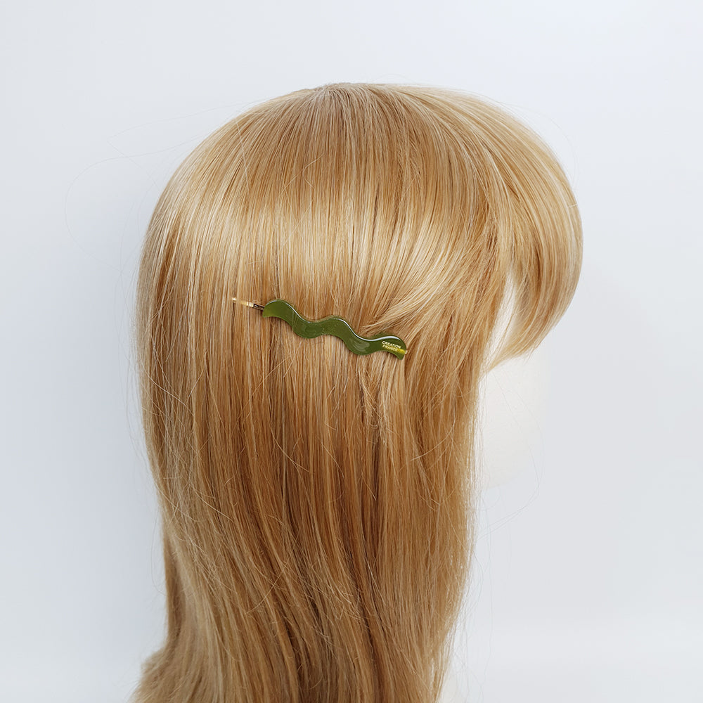 Wave Bobby Pin 2.4 in – Tortoise Shell Marble, French Pin, for Side Hair