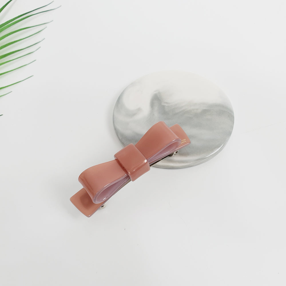 Bow Tie Hair Barrette 3.5 in – 3 Pure Indie Pink