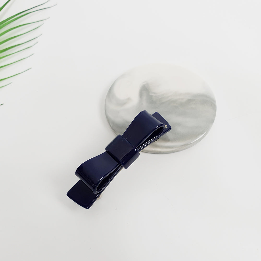 Bow Tie Hair Barrette 3.5 in – 13 Pure Navy