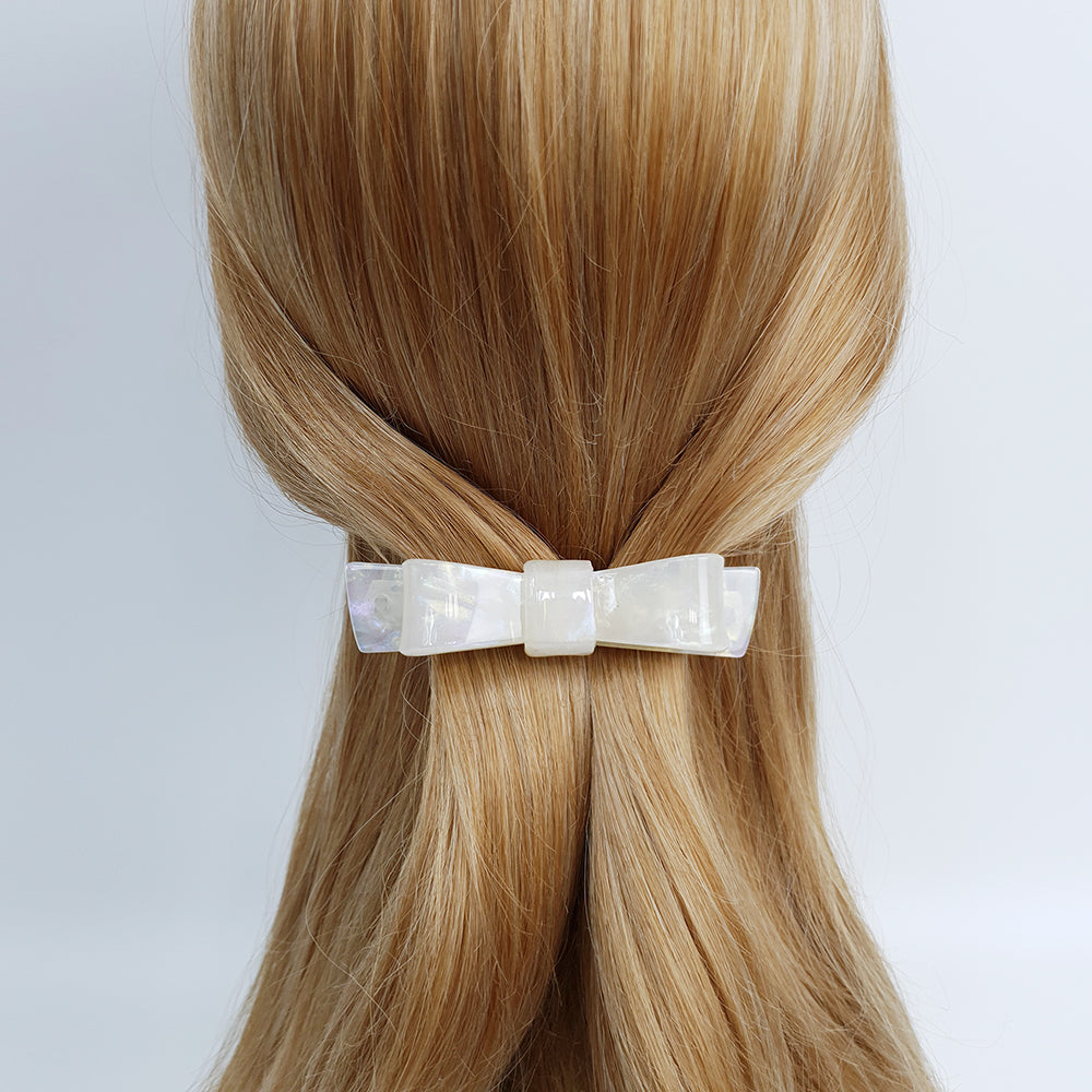 Bow Tie Hair Barrette 3.5 in – Solid, French Pin, for Half-Up Styles