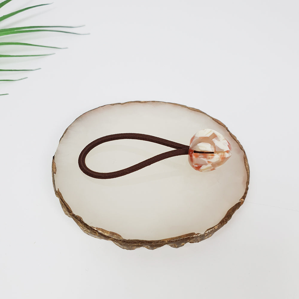 Tulip Hair Tie 0.8 in – 4 Marble Peach