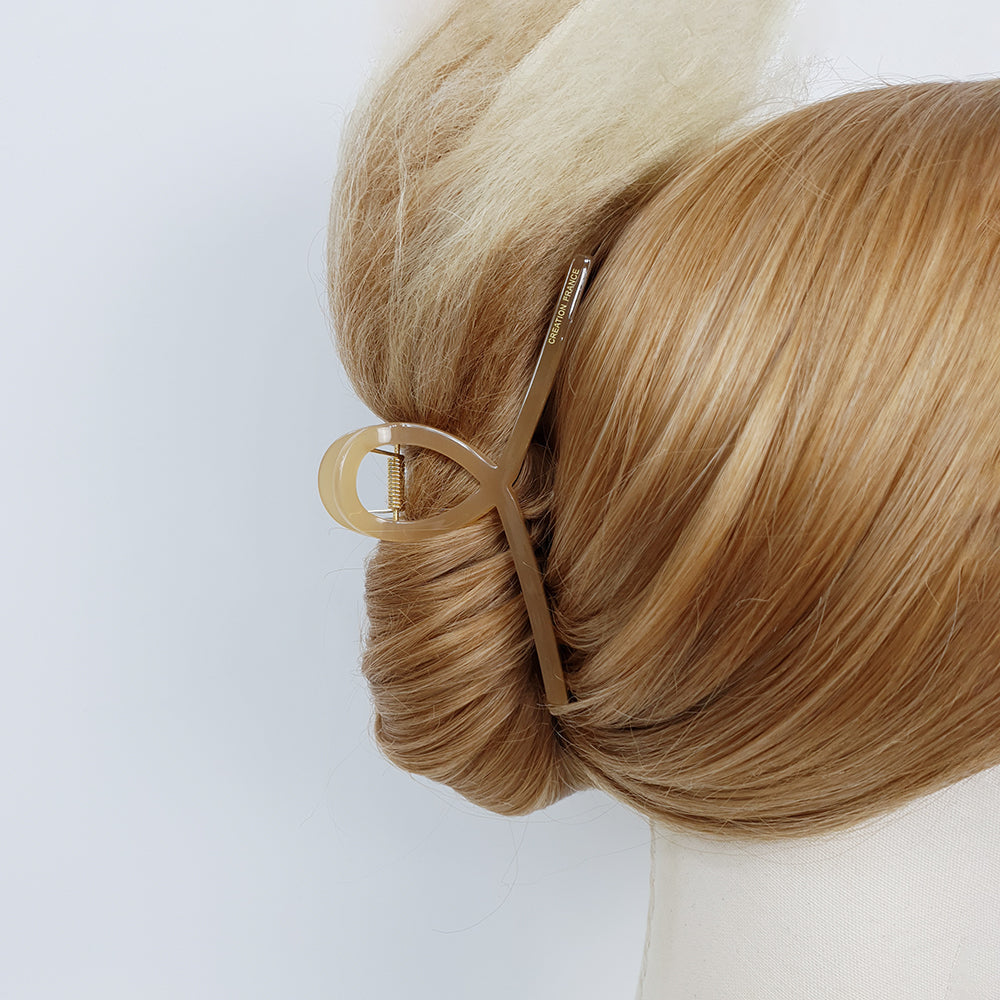 Slim Twist Large Hair Claw Clip 4.3 in – Solid, French-style, for Updos